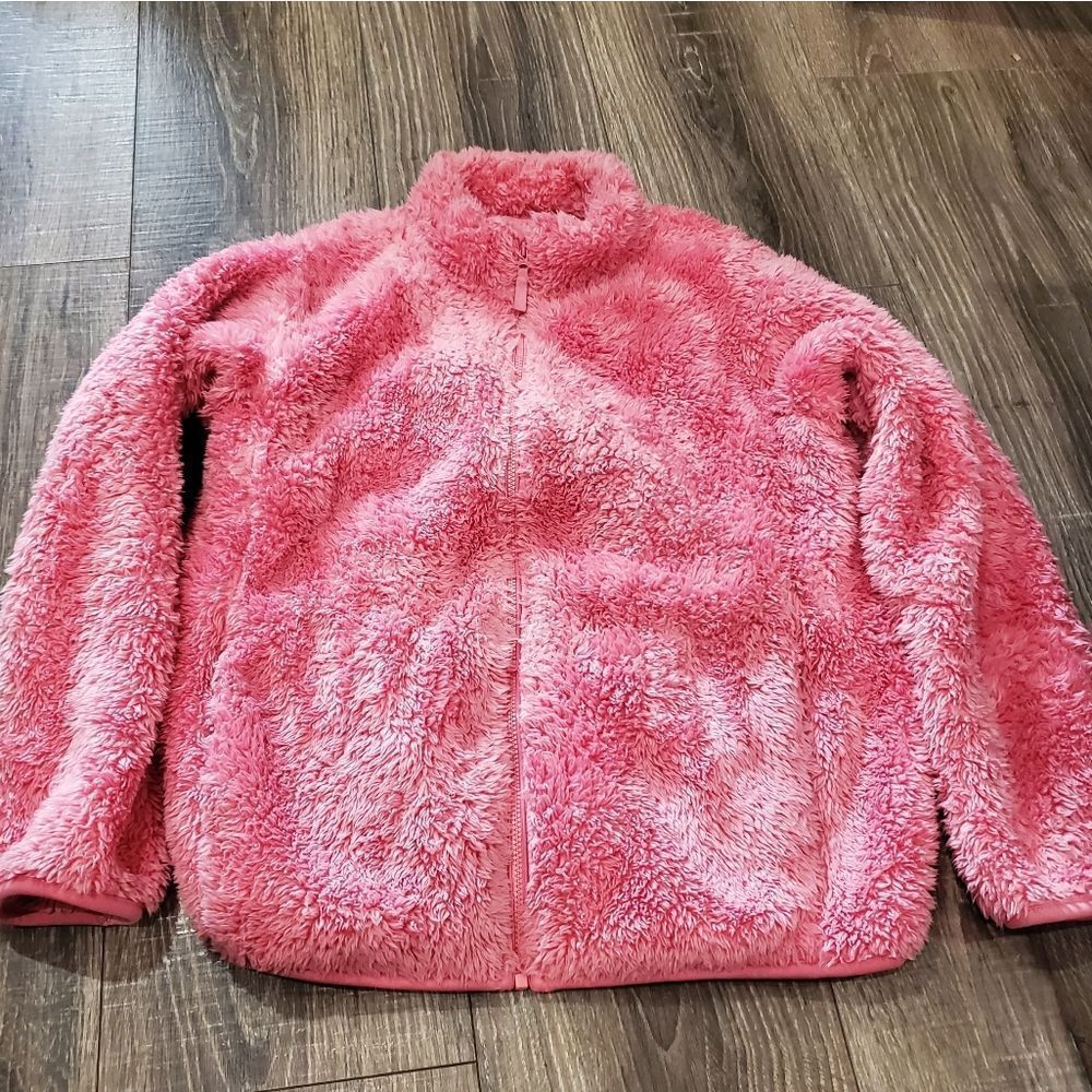 Girls Uniqlo Jacket Size 11-12 Kids Fluffy Pink Jacket